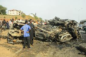 30 Vehicles Burnt, More Than 10 Confined Dead In Abuja Tanker Explosion