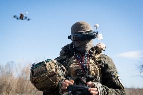 Drone Trial Of A Military Unit Of The Ukrainian Army