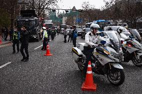 Trucks Carrying Tractors Appear At An Impeachment Rally Against President Yoon Suk-yeol