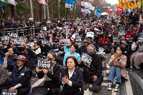 Trucks Carrying Tractors Appear At An Impeachment Rally Against President Yoon Suk-yeol