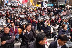 Trucks Carrying Tractors Appear At An Impeachment Rally Against President Yoon Suk-yeol