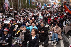 Trucks Carrying Tractors Appear At An Impeachment Rally Against President Yoon Suk-yeol