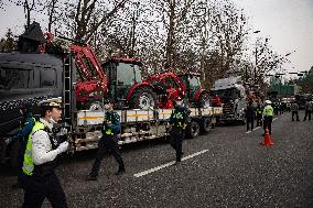 Trucks Carrying Tractors Appear At An Impeachment Rally Against President Yoon Suk-yeol