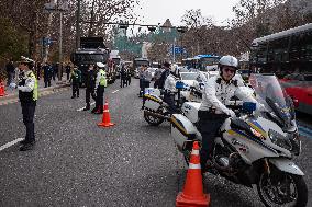 Trucks Carrying Tractors Appear At An Impeachment Rally Against President Yoon Suk-yeol