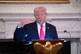 President Donald J Trump participates in the White House Iftar Dinner