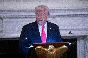 President Donald J Trump participates in the White House Iftar Dinner