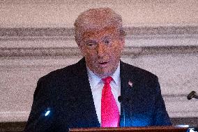 President Donald J Trump participates in the White House Iftar Dinner