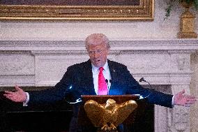 President Donald J Trump participates in the White House Iftar Dinner