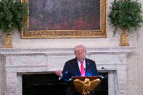 President Donald J Trump participates in the White House Iftar Dinner