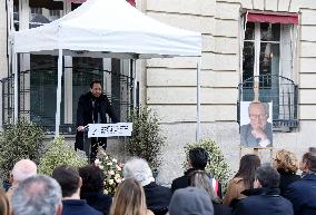 Anne Hidalgo Unveils A Plaque In Memory Of Alain Decaux - Paris