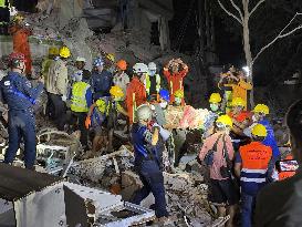 Aftermath of strong earthquake in Myanmar