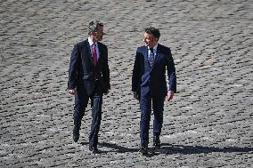 Welcome Ceremony For King Of Denmark At The Invalides - Paris