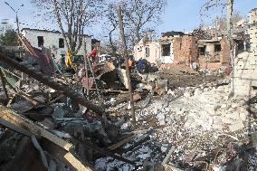 Russian drone attack on residential area in Dnipro