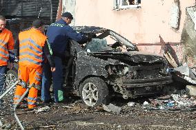 Russian drone attack on residential area in Dnipro