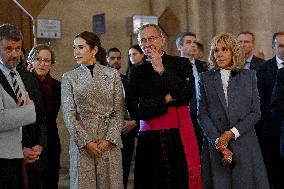 Danish Royal Couple Visits Notre Dame Cathedral - Paris