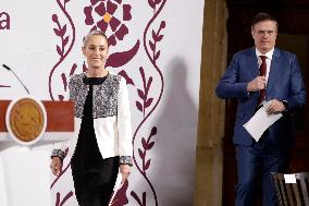 Claudia Sheinbaum Pardo And Marcelo Ebrard News Conference - Mexico