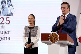 Claudia Sheinbaum Pardo And Marcelo Ebrard News Conference - Mexico