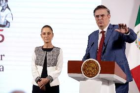 Claudia Sheinbaum Pardo And Marcelo Ebrard News Conference - Mexico