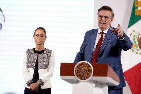 Claudia Sheinbaum Pardo And Marcelo Ebrard News Conference - Mexico