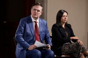 Claudia Sheinbaum Pardo And Marcelo Ebrard News Conference - Mexico