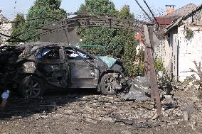 Aftermath of overnight Russian drone strike on Dnipro
