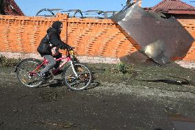 Aftermath of overnight Russian drone strike on Dnipro