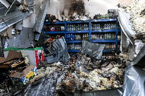 Consequences of Russian drone attack in Kushuhum