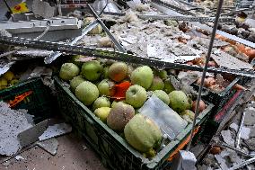 Consequences of Russian drone attack in Kushuhum