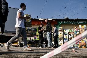 Consequences of Russian drone attack in Kushuhum