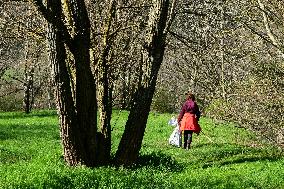 Litter Collection Day In Doizieux, France