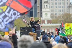 Thousands Join Anti-Trump/Musk Protest Rally in Philadelphia, PA