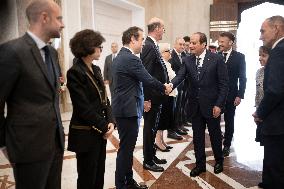 French Ministers Before Presidents Sisi And Macron Meeting - Cairo
