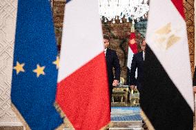 Presidents Sisi And Macron Exchange Signed-Bilateral Agreements - Cairo
