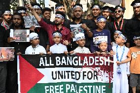 Protest Against Condemning Israel's Brutal Attacks On Palestinians In Gaza, In Dhaka.
