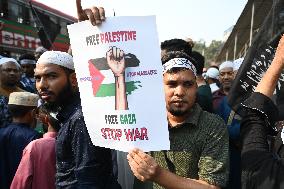 Protest Against Condemning Israel's Brutal Attacks On Palestinians In Gaza, In Dhaka.