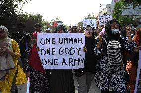 Protest Against Condemning Israel's Brutal Attacks On Palestinians In Gaza, In Dhaka.