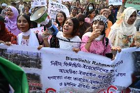 Protest Against Condemning Israel's Brutal Attacks On Palestinians In Gaza, In Dhaka.