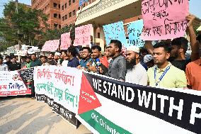 Protest Against Condemning Israel's Brutal Attacks On Palestinians In Gaza, In Dhaka.