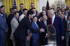Donald Trump welcomes Los Angeles Dodgers - Washington
