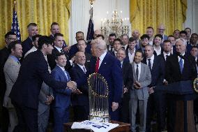 Donald Trump welcomes Los Angeles Dodgers - Washington