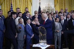 Donald Trump welcomes Los Angeles Dodgers - Washington