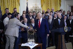 Donald Trump welcomes Los Angeles Dodgers - Washington