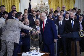 Donald Trump welcomes Los Angeles Dodgers - Washington