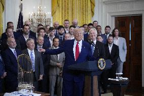 Donald Trump welcomes Los Angeles Dodgers - Washington