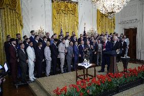 Donald Trump welcomes Los Angeles Dodgers - Washington