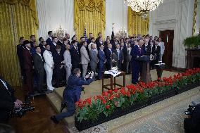 Donald Trump welcomes Los Angeles Dodgers - Washington