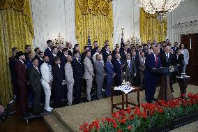 Donald Trump welcomes Los Angeles Dodgers - Washington