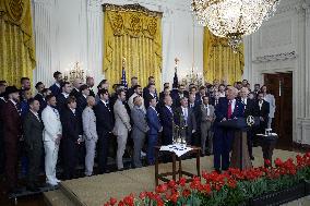 Donald Trump welcomes Los Angeles Dodgers - Washington