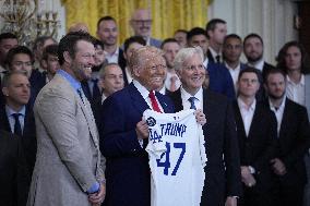 Donald Trump welcomes Los Angeles Dodgers - Washington