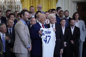 Donald Trump welcomes Los Angeles Dodgers - Washington